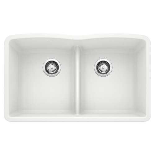 KA-442074 Diamond Equal Double Low Divide Sink Kit in White