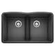 Diamond SILGRANIT 32" 50/50 Double Bowl Undermount Kitchen Sink with Low Divide - Anthracite, 442075