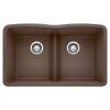 Diamond SILGRANIT 32" 50/50 Double Bowl Undermount Kitchen Sink with Low Divide - Café, 442078