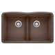 Diamond SILGRANIT 32" 50/50 Double Bowl Undermount Kitchen Sink with Low Divide - Café, 442078