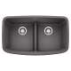 KA-442196 Valea Equal Double Low Divide Sink Kit in Cinder