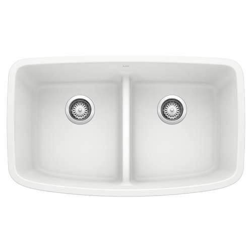 KA-442199 Valea Equal Double Low Divide Sink Kit in White