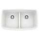 KA-442199 Valea Equal Double Low Divide Sink Kit in White