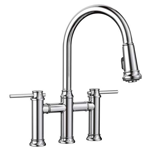 Empressa Pull-Down Dual-Spray Bridge Faucet - Chrome, 442504