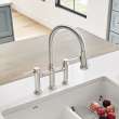 Empressa Pull-Down Dual-Spray Bridge Faucet - PVD Steel, 442505
