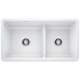 Precis SILGRANIT 33" 60/40 Reversible Double Bowl Undermount Kitchen Sink with Low Divide - White, 442524