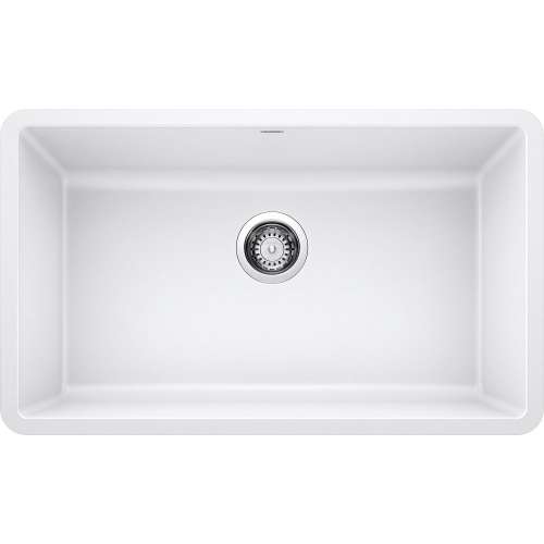 Precis/Artona KF-442533 Single Sink Kit with Pull-Down Faucet and Strainer in White
