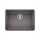 Precis SILGRANIT 25" ADA Single Bowl Undermount Kitchen Sink - Cinder, 442539