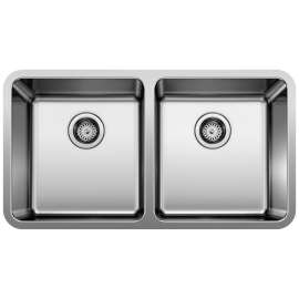 Formera 33" 50/50 Double Bowl Undermount Stainless Steel Kitchen Sink, 442768