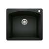 Diamond SILGRANIT 25" Single Bowl Dual Mount Kitchen Sink - Coal Black, 442905
