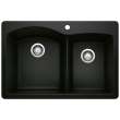 KA-442908 Diamond 1-3/4 Bowl Dual Mount Sink Kit in Coal Black