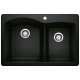 KA-442908 Diamond 1-3/4 Bowl Dual Mount Sink Kit in Coal Black