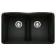 KA-442914 Diamond Equal Double Low Divide Sink Kit in Coal Black