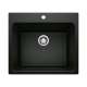 Liven SILGRANIT 25" Single Bowl Dual Mount Laundry Sink - Coal Black, 442924