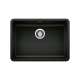 Precis SILGRANIT 25" ADA Single Bowl Undermount Kitchen Sink - Coal Black, 442929