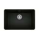 Precis SILGRANIT 27" Single Bowl Undermount Kitchen Sink - Coal Black, 442930