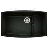 Performa Cascade SILGRANIT 32" Single Bowl Undermount Kitchen Sink with Colander - Coal Black, 442936