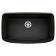Valea SILGRANIT 32" Super Single Undermount Kitchen Sink - Coal Black, 442942