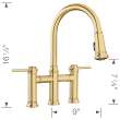 Empressa Pull-Down Dual-Spray Bridge Faucet - Satin Gold, 442981