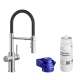 Catris 442991-443275 19.12-in H Pull Down Sprayer Kitchen Faucet with 360 Degree Spout Swivel and Filter in PVD Steel