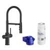 Catris 442992-443275 19.12-in H Pull Down Sprayer Kitchen Faucet with 360 Degree Spout Swivel and Filter in Matte Black