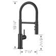 Catris Flexo Semi-Pro Pull-Down Dual-Spray Kitchen Faucet - Matte Black, 443026