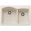 Diamond SILGRANIT 33" 60/40 Double Bowl Dual Mount Kitchen Sink - Soft White, 443063