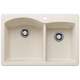 Diamond SILGRANIT 33" 60/40 Double Bowl Dual Mount Kitchen Sink - Soft White, 443063