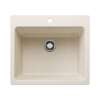 Liven SILGRANIT 25" Single Bowl Dual Mount Laundry Sink - Soft White, 443079