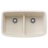Valea SILGRANIT 32" 50/50 Double Bowl Undermount Kitchen Sink with Low Divide - Soft White, 443089