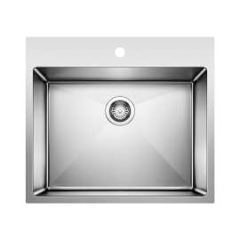 Quatrus R15 25" Single Bowl Dual Mount Stainless Steel Laundry Sink, 443151
