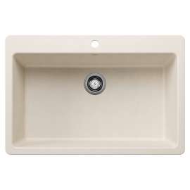 Liven SILGRANIT 33" Super Single Dual Mount Kitchen Sink - Soft White, 443201