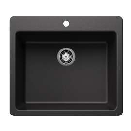 Liven SILGRANIT 25" Single Bowl Dual Mount Kitchen Sink - Anthracite, 443219