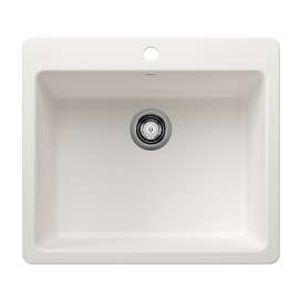 Liven SILGRANIT 25" Single Bowl Dual Mount Kitchen Sink - White, 443221