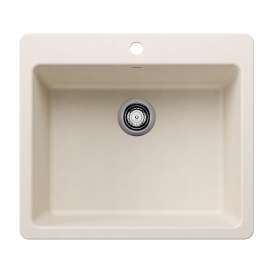 Liven SILGRANIT 25" Single Bowl Dual Mount Kitchen Sink - Soft White, 443225