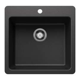 Liven SILGRANIT 21" Single Bowl Dual Mount Kitchen Sink - Anthracite, 443227