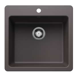 Liven SILGRANIT 21" Single Bowl Dual Mount Kitchen Sink - Cinder, 443228