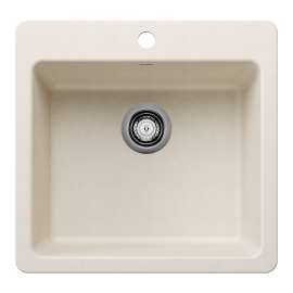 Liven SILGRANIT 21" Single Bowl Dual Mount Kitchen Sink - Soft White, 443233