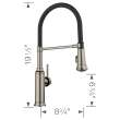 Empressa Semi-Pro Pull-Down Dual-Spray Kitchen Faucet - Satin Platinum, 443246