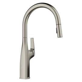 Rivana High Arc Pull-Down Dual-Spray Kitchen Faucet - Satin Platinum, 443249