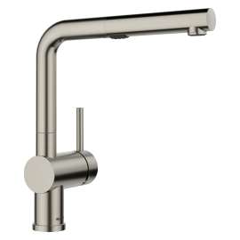 Linus Low Arc Pull-Out Dual-Spray Kitchen Faucet - Satin Platinum, 443251