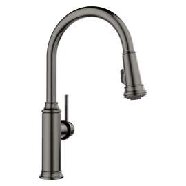 Empressa High Arc Pull-Down Dual-Spray Kitchen Faucet - Satin Dark Steel, 443262