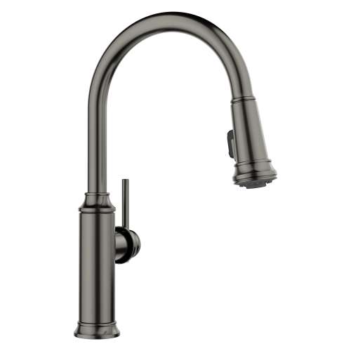 Empressa High Arc Pull-Down Dual-Spray Kitchen Faucet - Satin Dark Steel, 443262
