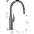 Rivana High Arc Pull-Down Dual-Spray Kitchen Faucet - Satin Dark Steel, 443267