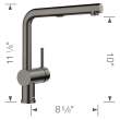 Linus Low Arc Pull-Out Dual-Spray Kitchen Faucet - Satin Dark Steel, 443269