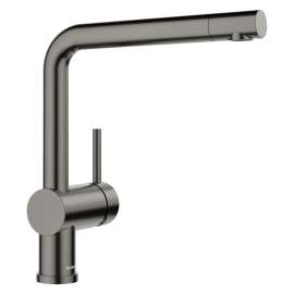 Linus Low Arc Pull-Out Dual-Spray Kitchen Faucet - Satin Dark Steel, 443269
