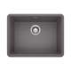 Precis SILGRANIT 24" Single Bowl Undermount Kitchen Sink - Cinder, 522412