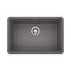 Precis SILGRANIT 27" Single Bowl Undermount Kitchen Sink - Cinder, 522427