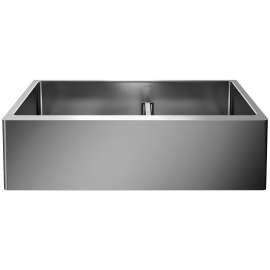 Quatrus R15 33" 60/40 Double Bowl Apron-Front Stainless Steel Farmhouse Sink with Low Divide, 525242