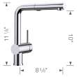 Linus Low Arc Pull-Out Dual-Spray Kitchen Faucet - Chrome, 526365